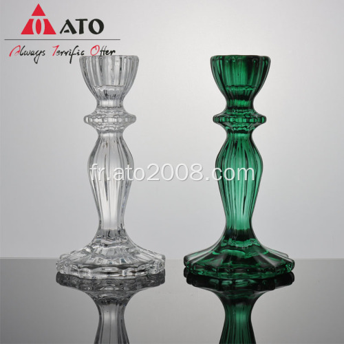ATO Vintage Glass Bandles détenteurs de bougies Candelabra